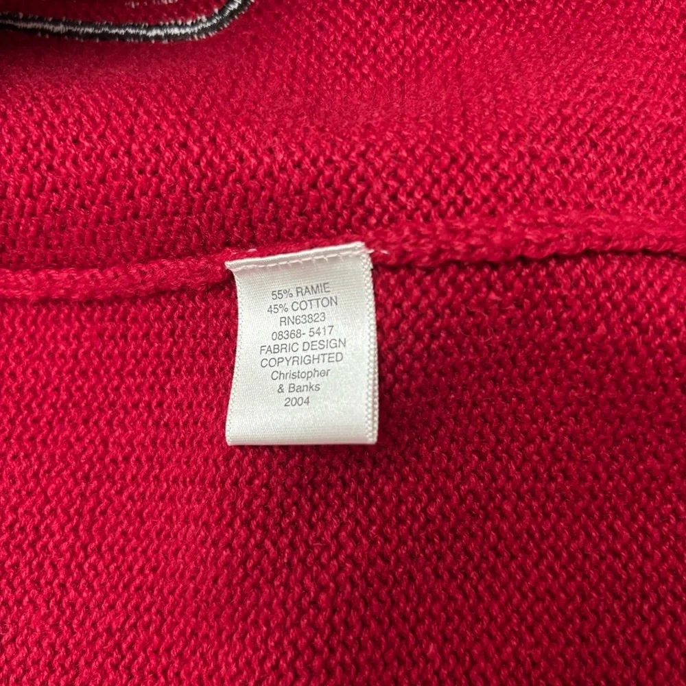 Christopher Banks vintage Knit Red Sweater with Purse Shoe Accents